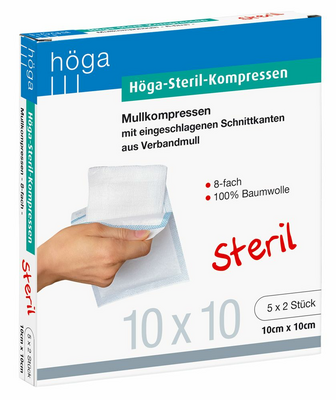 HÖGA-KOMPRESSEN 10x10 cm steril 8fach